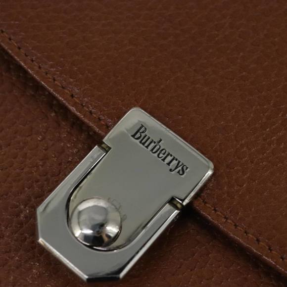Burberrys Hand Bag Leather 2way Brown Auth ti2407 - Picture 10 of 16